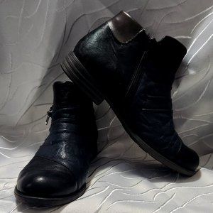 REMONTE Black Leather Ankle Boot size 38